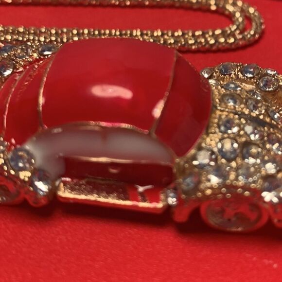 Betsey Johnson Red Classic Car Pendant Necklace - Retro Vintage Style Jewelry - Picture 4 of 7